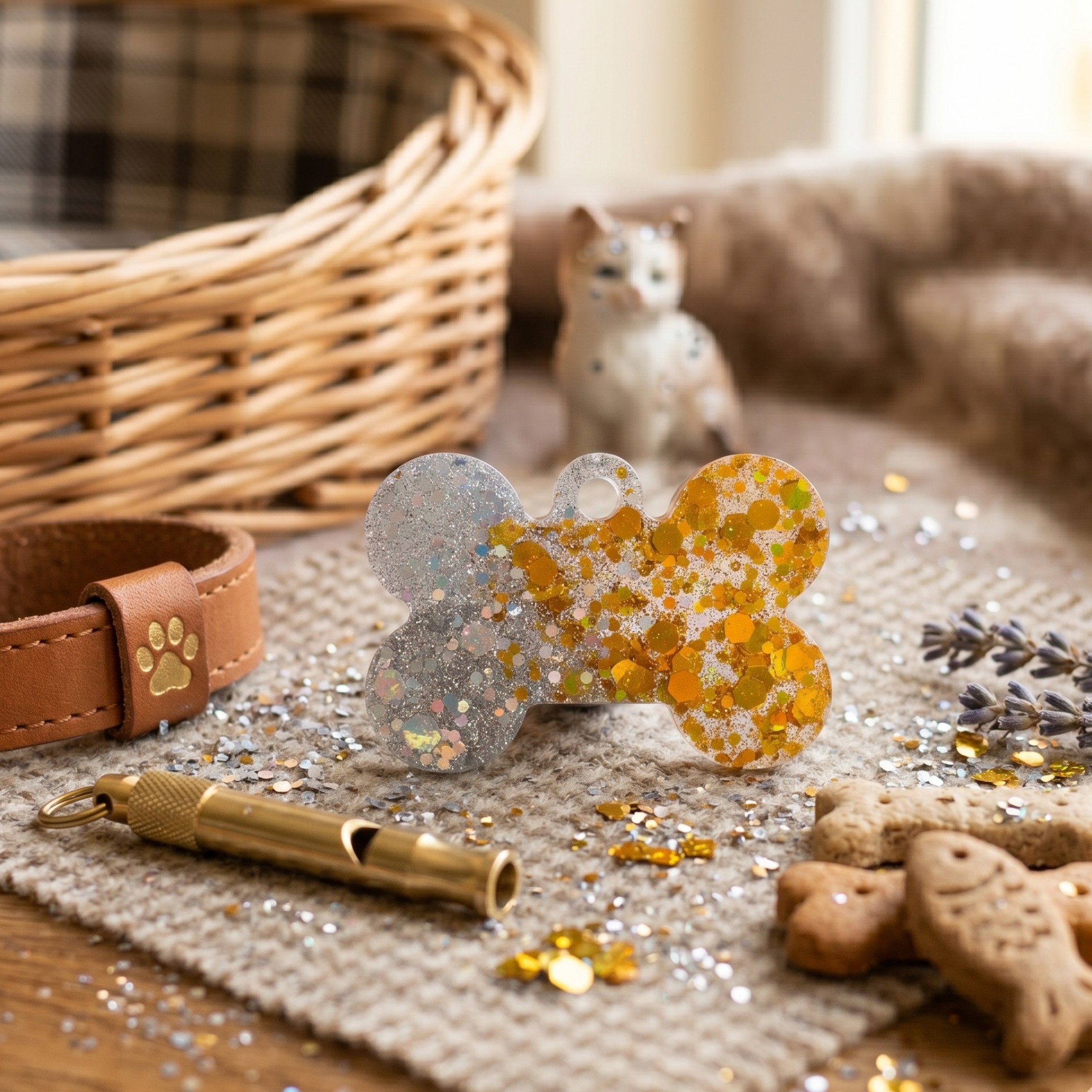 Medagliette Personalizzabili in Resina Glitter per Animali